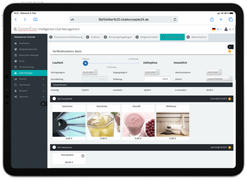 Digitaler Vertragsabschluss mit Tarifkalkulation